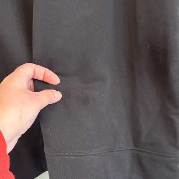 Fabletics Brisa High Slit Logo Pullover Hoodie Women M Black Terry Fleece Casual - Picture 6 of 8